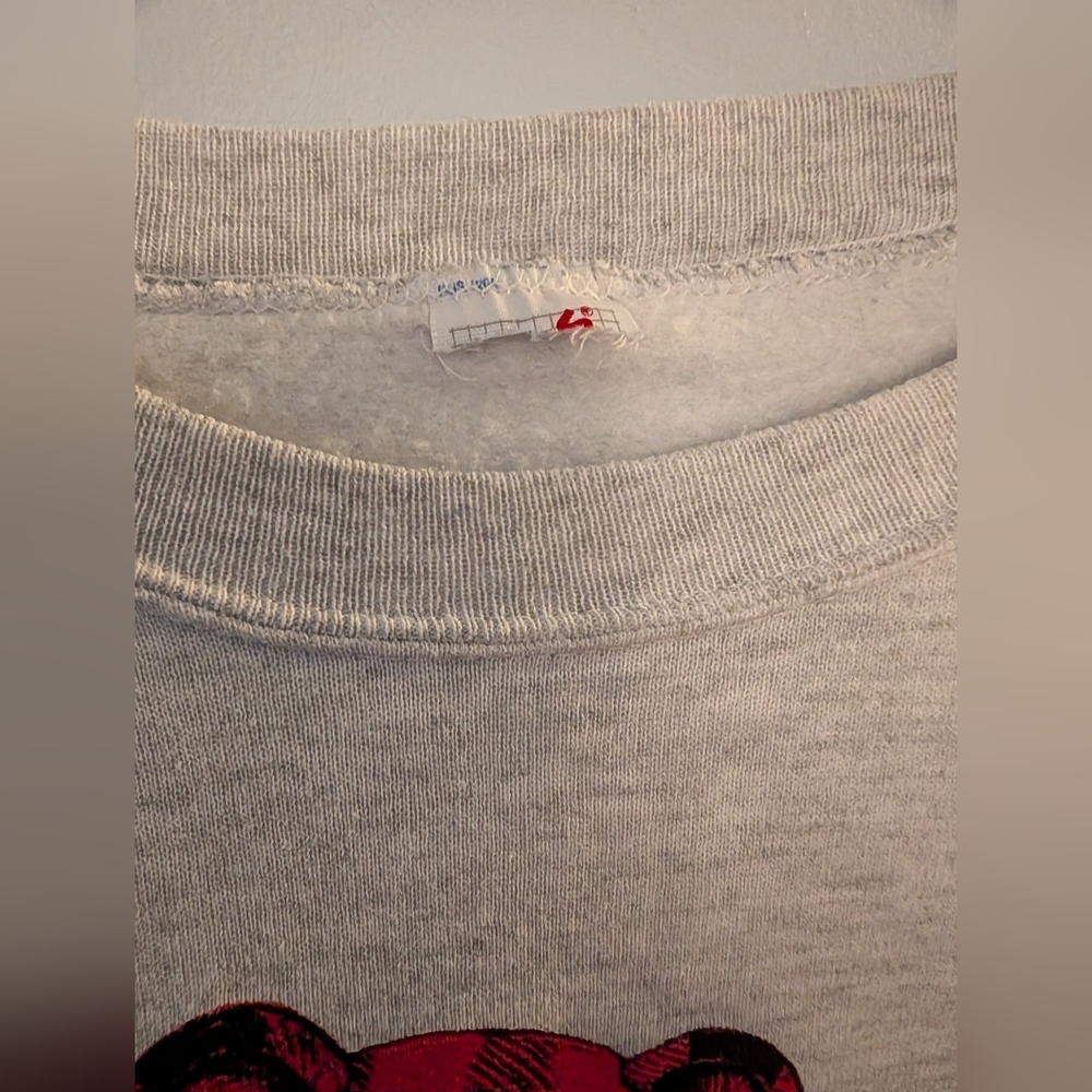 🐻Vintage 90s Sweatshirt – Plaid Teddy & Kitten Front / Winchester Virginia Back - Picture 6 of 7